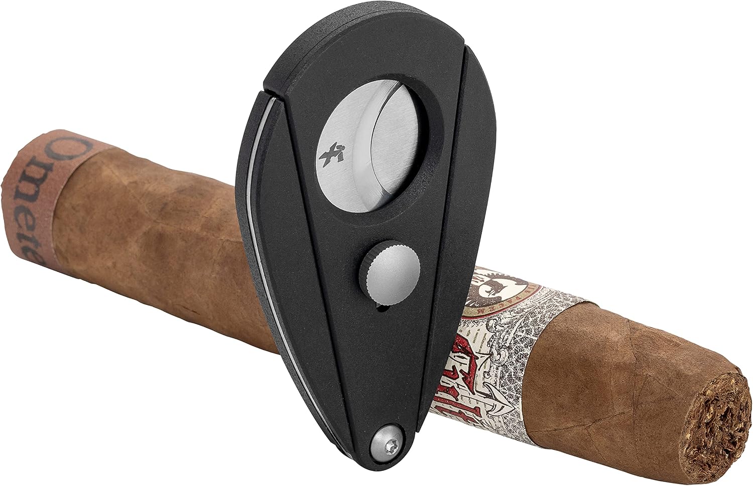 Xikar Xi2 Cigar Cutter, Spring-Loaded Double Guillotine Action, 440 Stainless Steel Blades with Rockwell C Rating of 57, Cuts 54 to 60 Ring Gauge Cigars, Noir