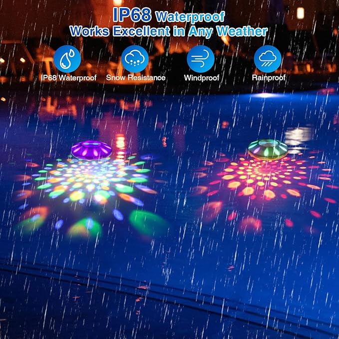 Luz de piscina flotante recargable BOXPSII 1 pack LED RGB miniatura 3