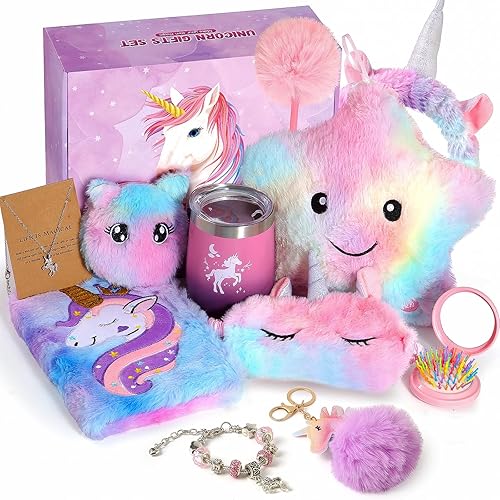 Regalos de unicornios para niñas de 5, 6, 7, 8, 9 y 10 años, juguetes de unicornio para niños con almohada de estrella de felpa iluminada, diario, disponible en Yaxa El Salvador