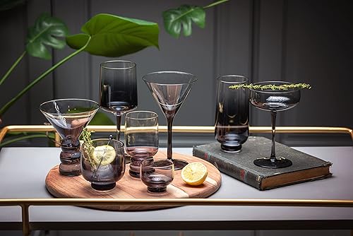 Miniatura 7 de Karma Regalos, champán de mediados de siglo Coupe Lila, juego de cuatro