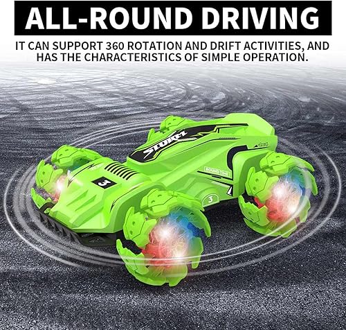 Miniatura 3 de IKAYAA Coche de acrobacias RC,Coche de control remoto de 2.4GHz,Juguete de coche RC para niños niños,Rotación de 360 grados con luz