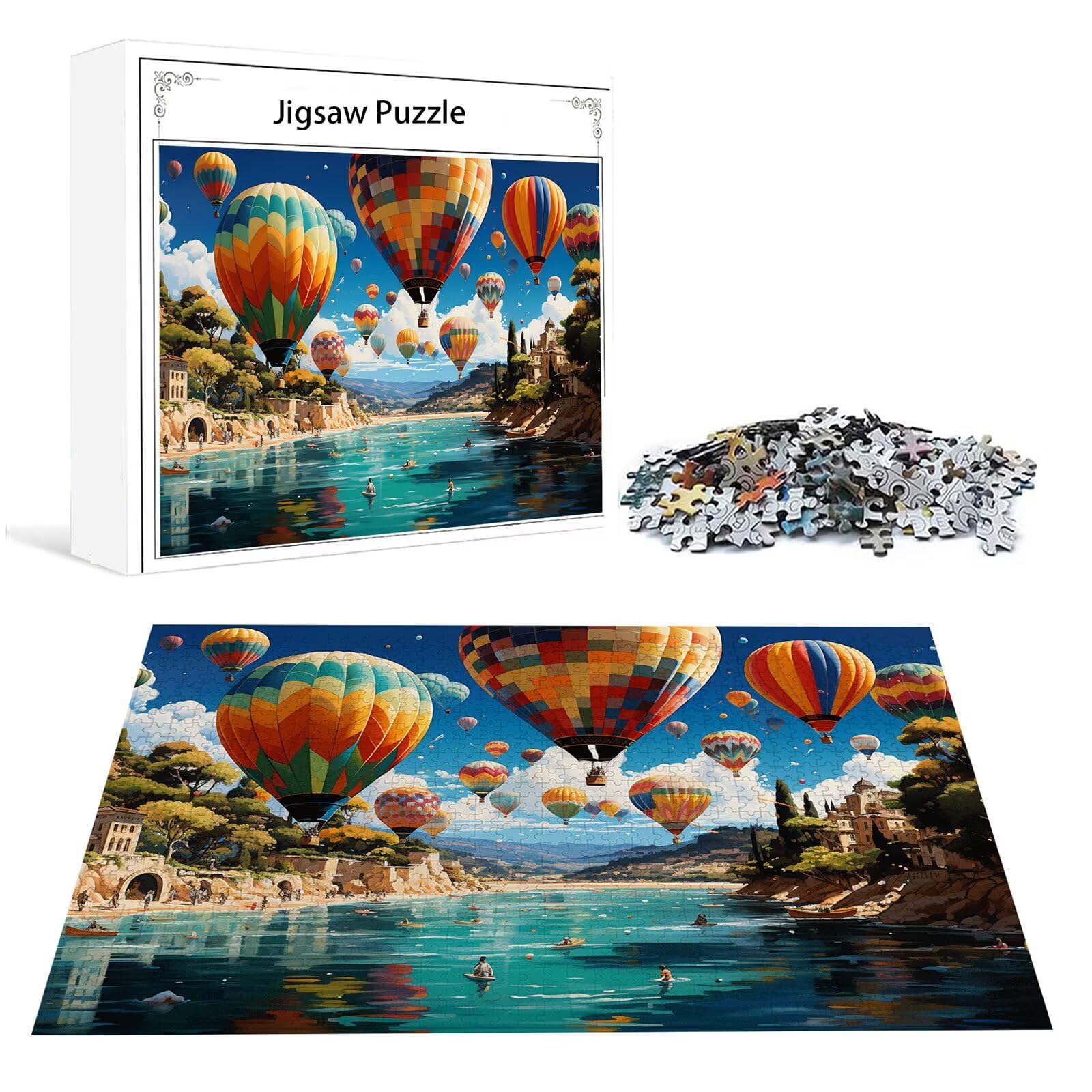 Heißluftballon Puzzle 3000 Teile Erwachsene Klassische Puzzles Landschaft Jigsaw Anspruchsvoll Impossible Pädagogisches Spielzeug Kinder Holzpuzzlem Puzzlespiel Geeignet für alle Altersgruppen P-256