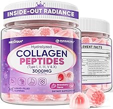 Collagen Gummies for Women & Men 3000mg, Hydrolyzed Collagen Peptides with Antioxidant Blend & Digestive Enzymes, Multi Collagen (Type I,II,III,V,X) for Anti-Aging, Hair, Skin, Nails, Sugar Free,60Cts