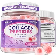 Collagen Gummies for Women Men 3000mg Hydrolyzed Collagen Peptides with Antioxidant Blend Digestive Enzymes Multi Collagen Type I