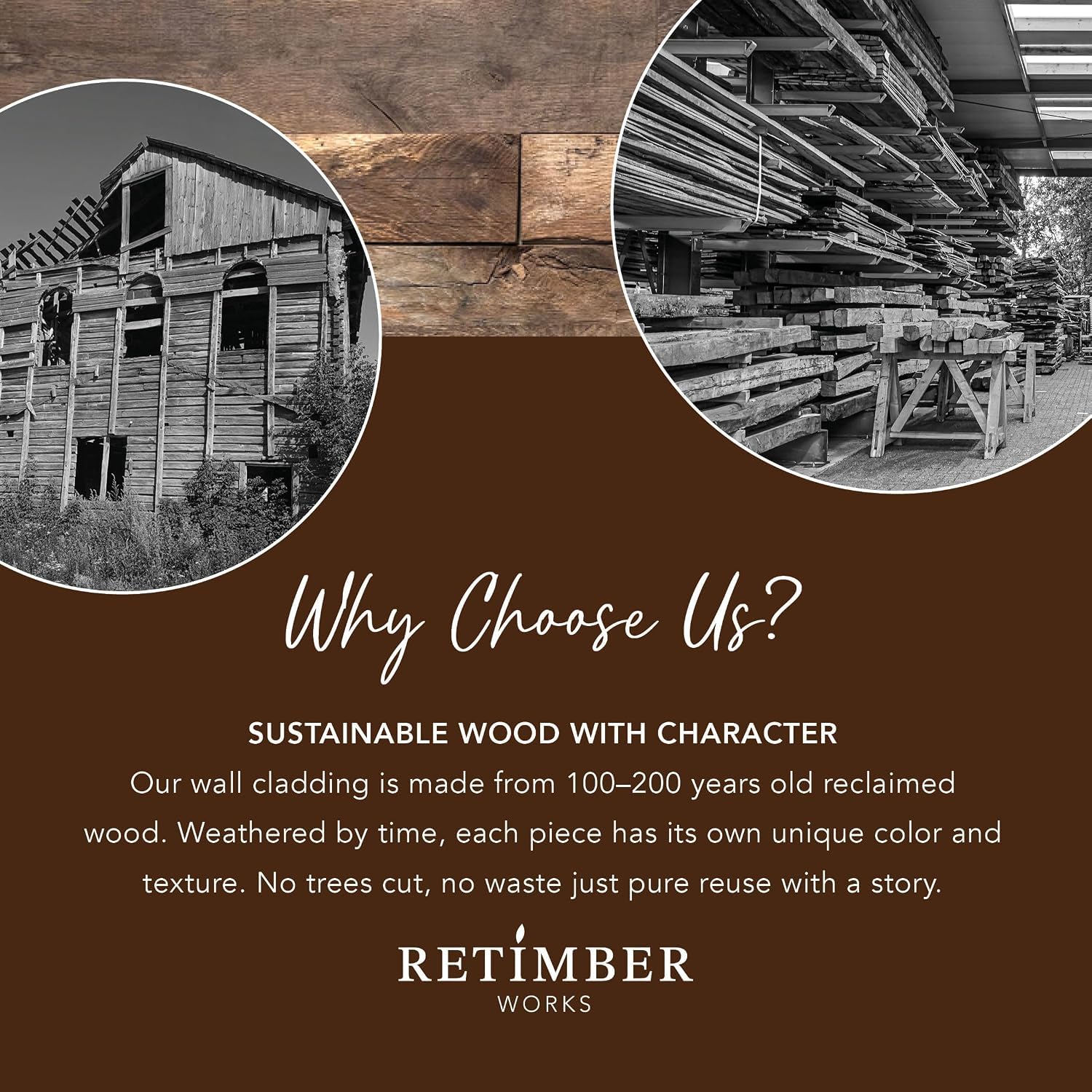 RETIMBER WORKS Sarajevo - Pannelli da parete rustici in legno di rovere riciclato, rivestimento murale per interni, effetto legno anticato, 0,8 m² per scatola