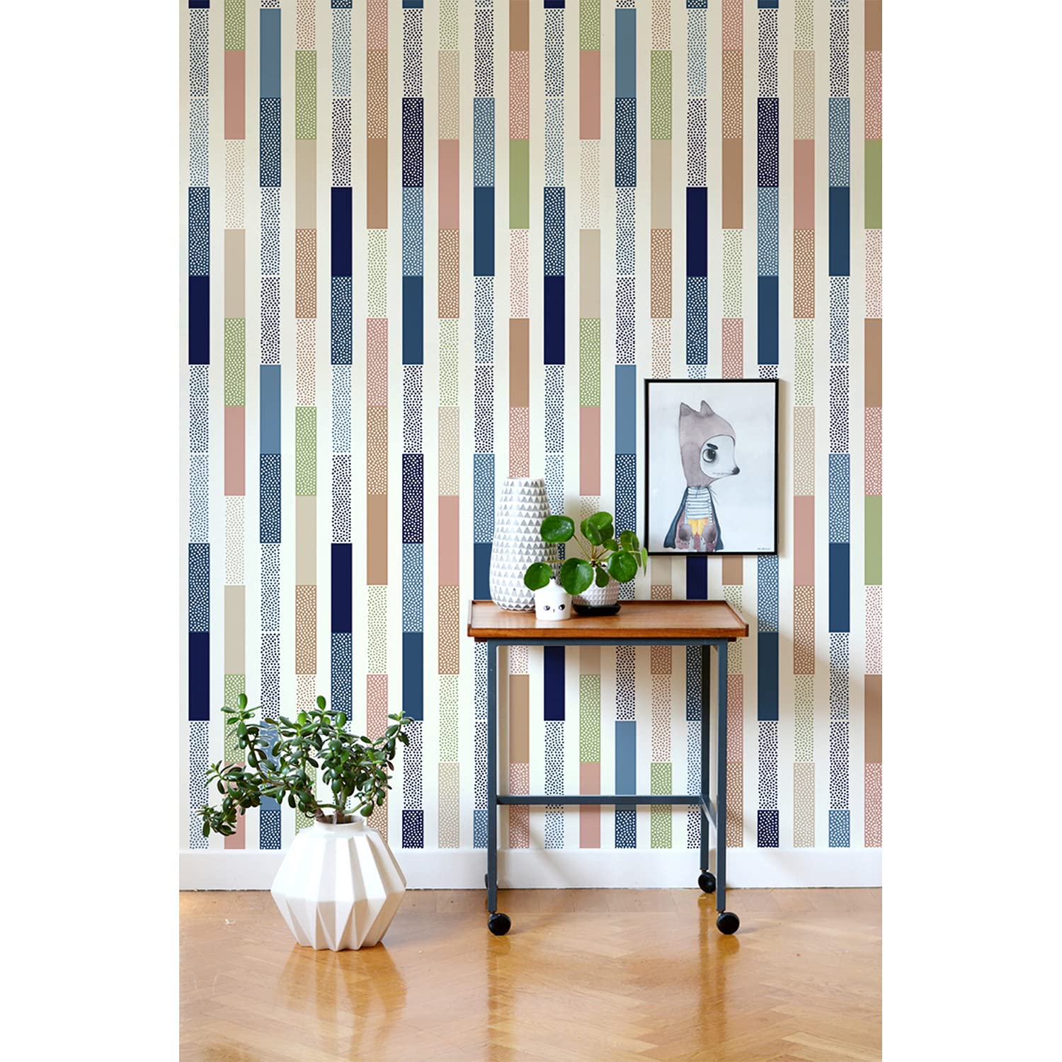 Fotomurale para tapar imperfecciones de la pared con su diseño de puntos y base texturizada