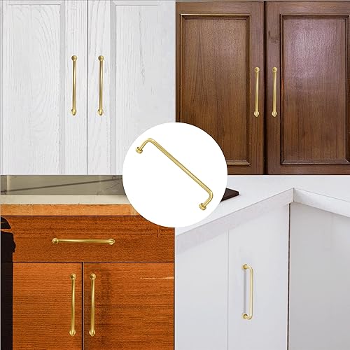 Miniatura 5 de Tiradores de latón puro y sólido, paquete de 5 tiradores de gabinete de cocina, manijas de puerta de gabinete, accesorios de gabinete de cocina,