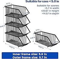 Vista 8 de Organizador de latas de soda de 4 unidades, organizador de latas apilable para despensa, almacenamiento de refrescos, dispensador de latas de soda
