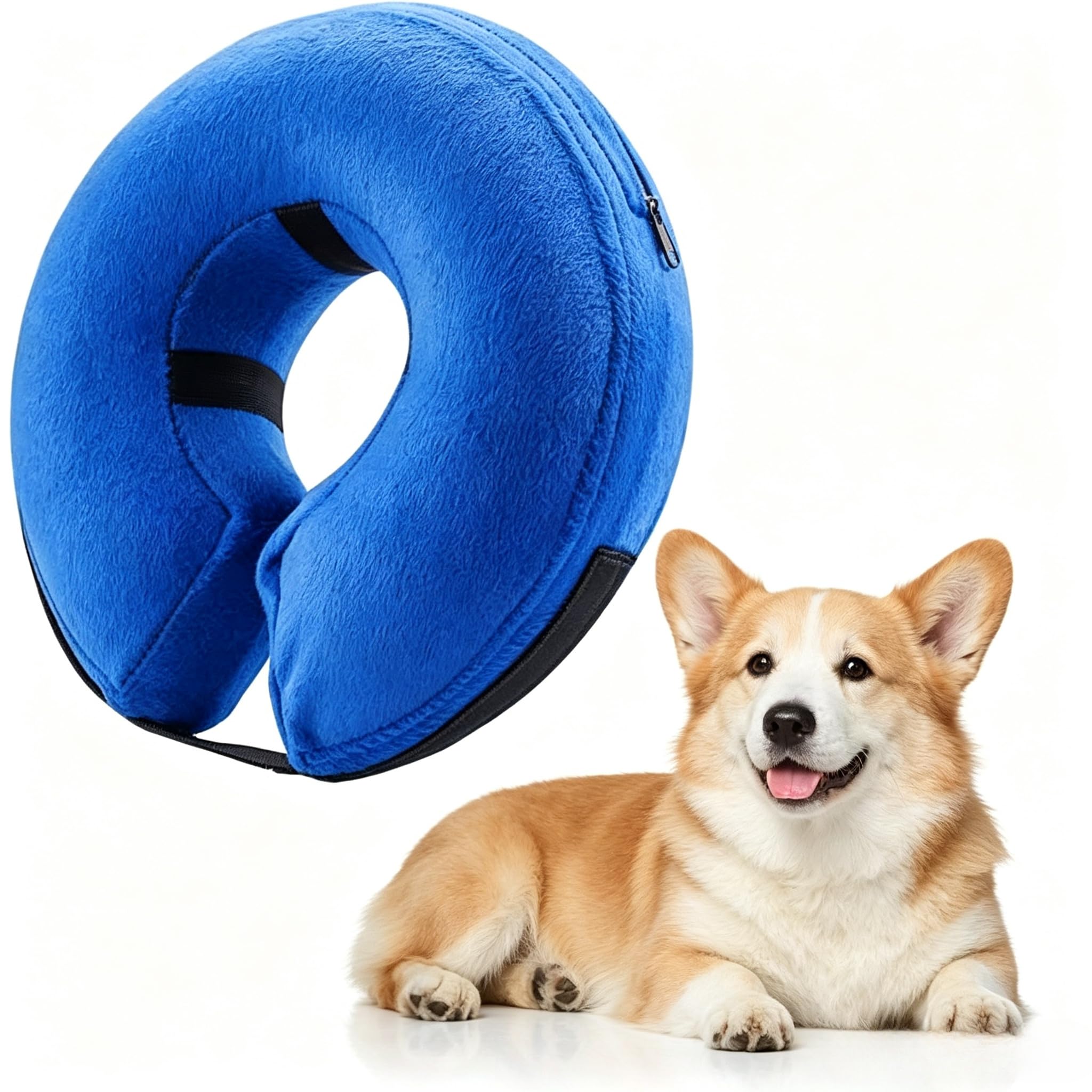 Inflatable Recovery Dog Collar for After Surgery, Dog Donut Cone Collar, Soft Protective Puppy Collar to Prevent Pets Licking and Paw Scratching