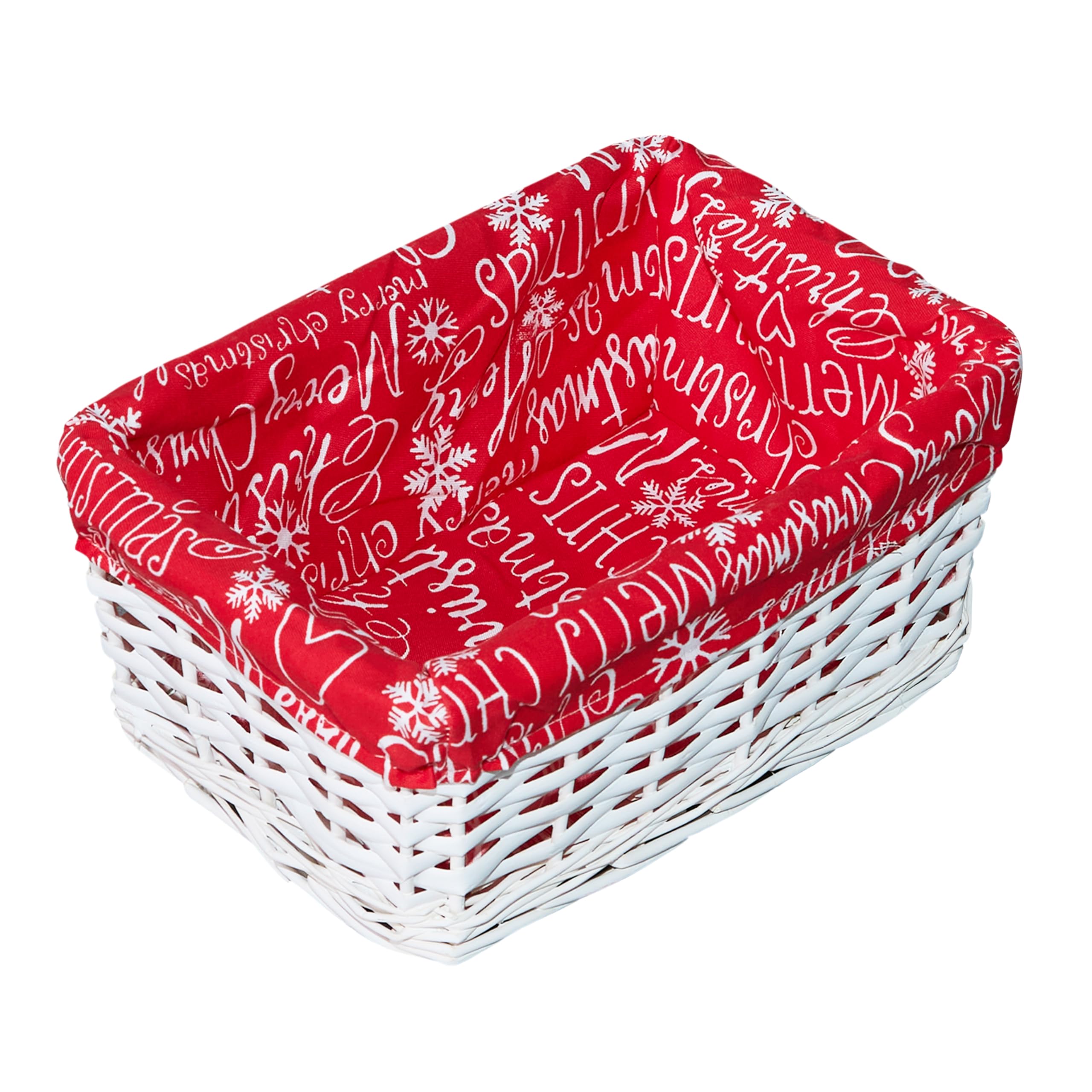 Wickerfield 2PCS Hamper Baskets for Gifts Empty, Christmas Hamper Baskets Empty, Wicker Basket for Hampers, Xmas Hampers Gift Basket (2 Small, White)