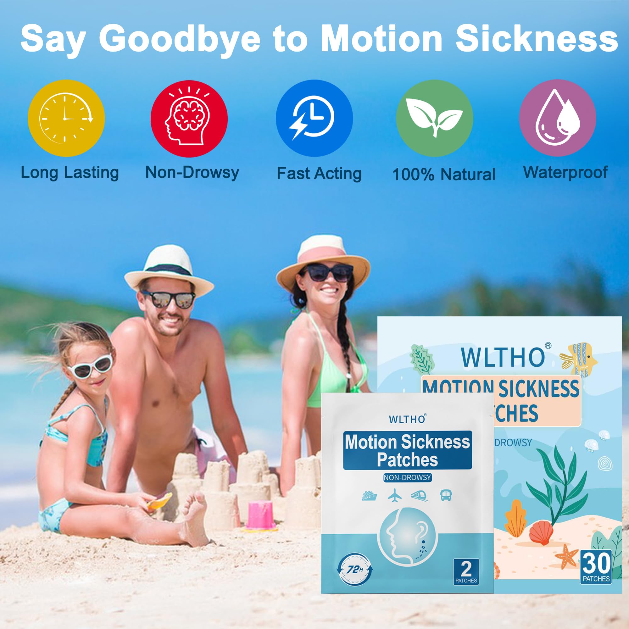 30ct Motion Sickness Patches Fast Acting & Long Last 72H — Amazon image 4