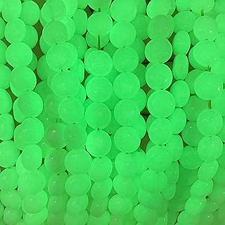ABCGEMS Glow-in-Dark Mexican Olive-Green Aragonite Beads (AKA Cave Calcite- Extremely Rare) Crystal Chakra Energy Healing Stone DIY Jewelry Making Smooth Coin 12mm