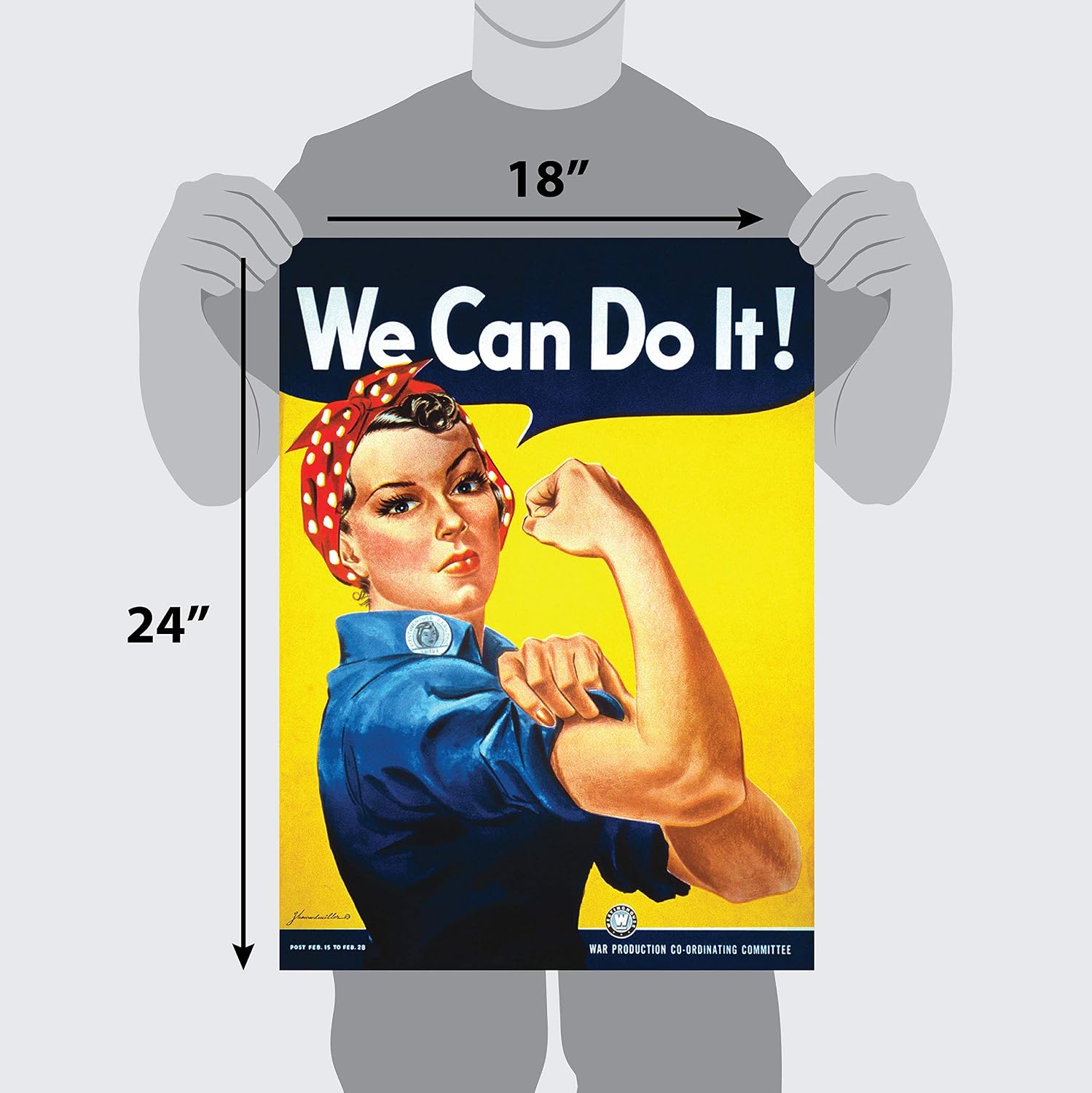 PalaceLearning 2 Pack - Uncle Sam - I Want You & We Can Do It Poster Set - World War 2 - Army - Rosie The Riveter (Laminated, 18" x 24")