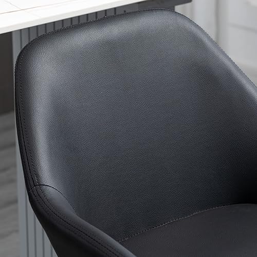 Miniatura 9 de HOMCOM Taburetes de bar ajustables, taburetes de bar giratorios con reposapiés y respaldo, piel sintética y base redonda de acero, para encimera de