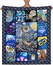 AEEZO Owl Gifts, Owl Blanket Throw Blanket for Women Men All Season Cozy Warm Flannel Blankets for Sofa Bed Owl Decor 50x60 Throw Blankets
