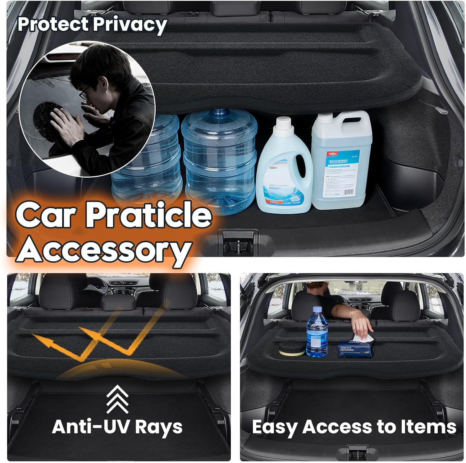 Autorder Cargo Cover for 2017-2023 Nissan Rogue Sport- Trunk Cover Cargo Cover Board Privacy Screen Rear Security Shade for Rogue Sport Accessories