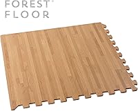 Vista 2 de Azulejos de espuma estampada Forest Floor de 38 pulgadas de grosor, tapetes de espuma de grano de madera entrelazados de calidad prémium, elegante