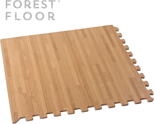 Miniatura 2 de Azulejos de espuma estampada de 38 de pulgada de grosor Forest Floor, tapetes de espuma de grano de madera entrelazados de primera calidad, piso
