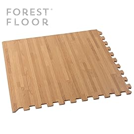 Forest Floor 3/8 Inch Thick Printed Foam Tiles, Premium Wood Grain Interlocking Foam Floor Mats, Anti-Fatigue Flooring, 24 in x 24 in