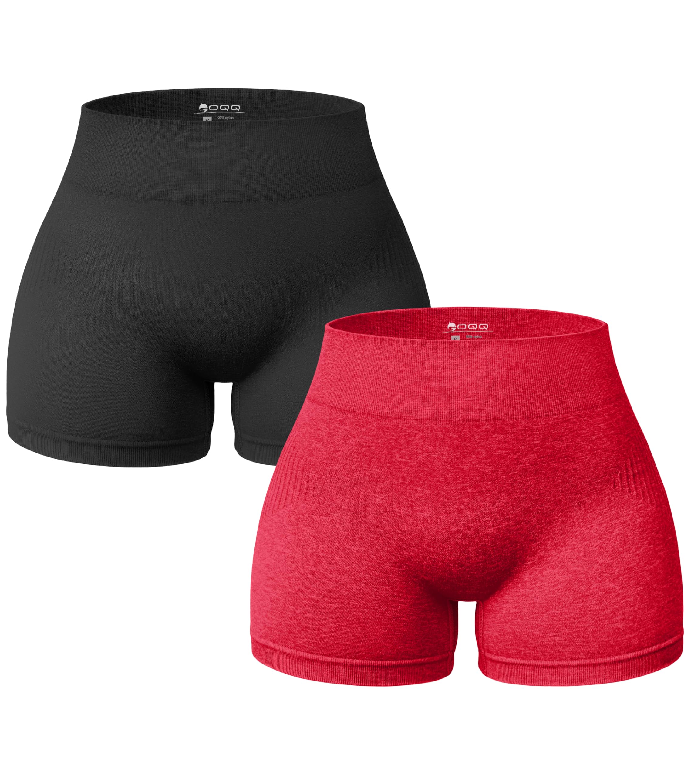 OQQ Women 2 Piece Shorts Butt Lifting High Waist Tummy Control Yoga Athletic Workout Shorts