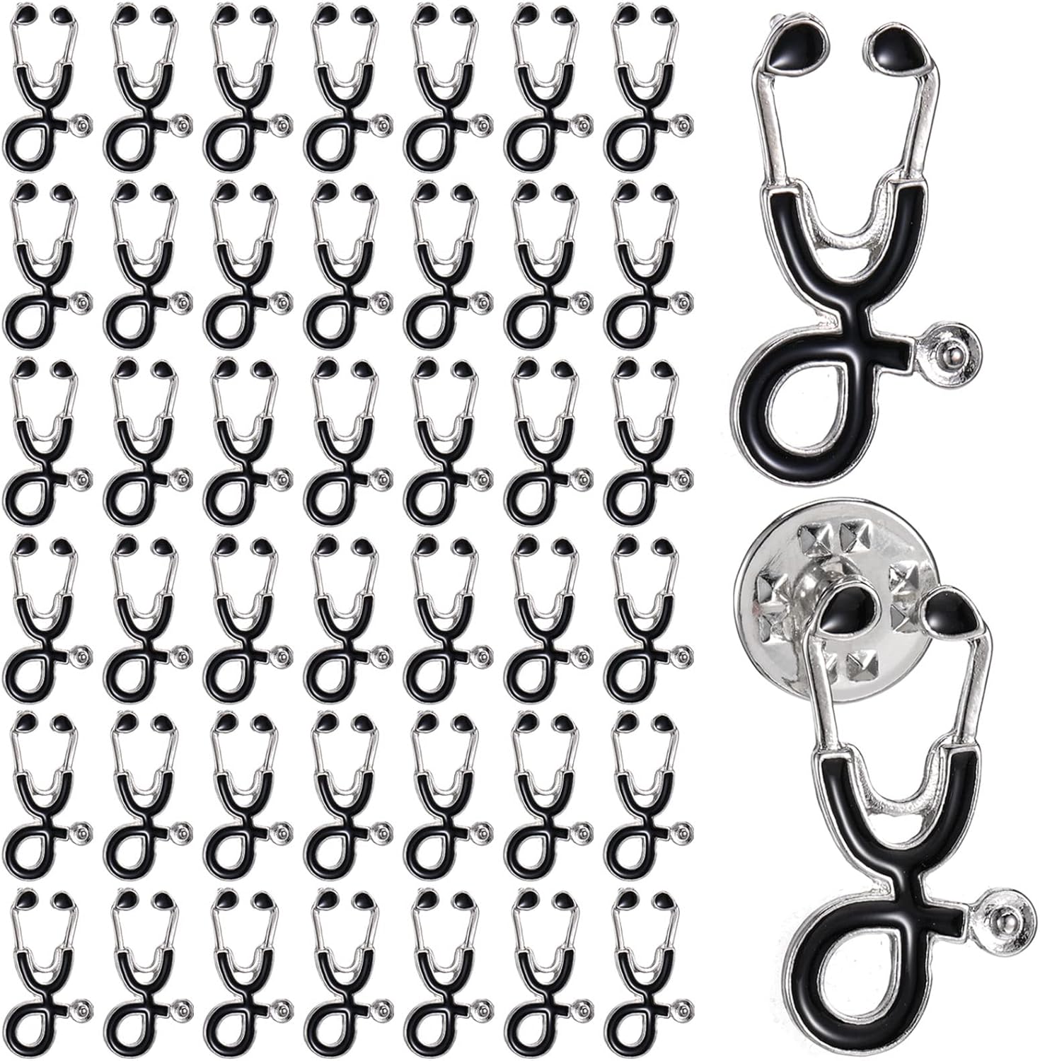 100 Pcs Stethoscope Brooch Pins Lapel Brooches Pin Nurse