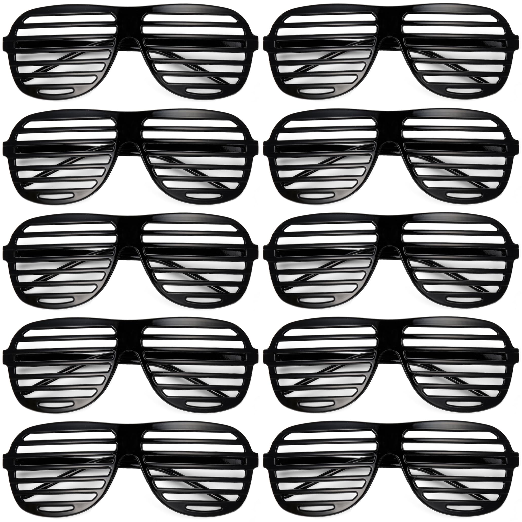 Komonee 20 x Black Shutter Shades Fun Novelty Plastic Party Retro Fancy Dress Costume Prop Rave Club Eyewear Disco Adults 80's Sunglasses โ image 1