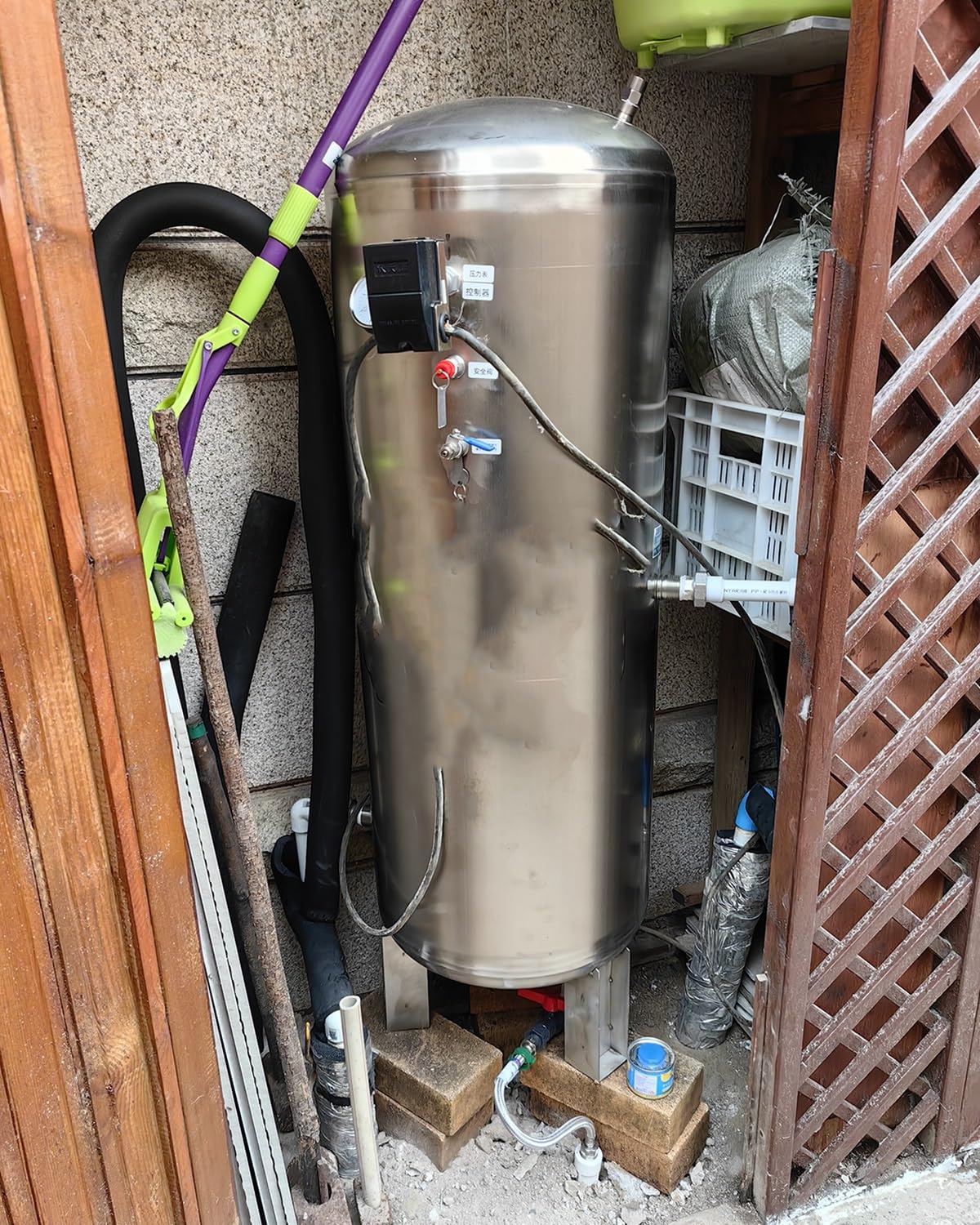 Calentador de agua caliente portátil, tanque de presión RV con kit de instalación completo, adecuado para varias capacidades