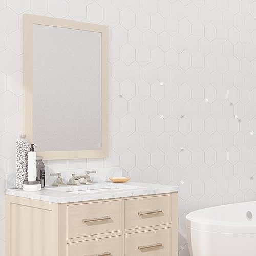 Miniatura 5 de Avant Decor Azulejo hexagonal grande compuesto de piedra  Azulejos de cocina para despegar y pegar  Azulejos de pared para pegar  Fácil instalación