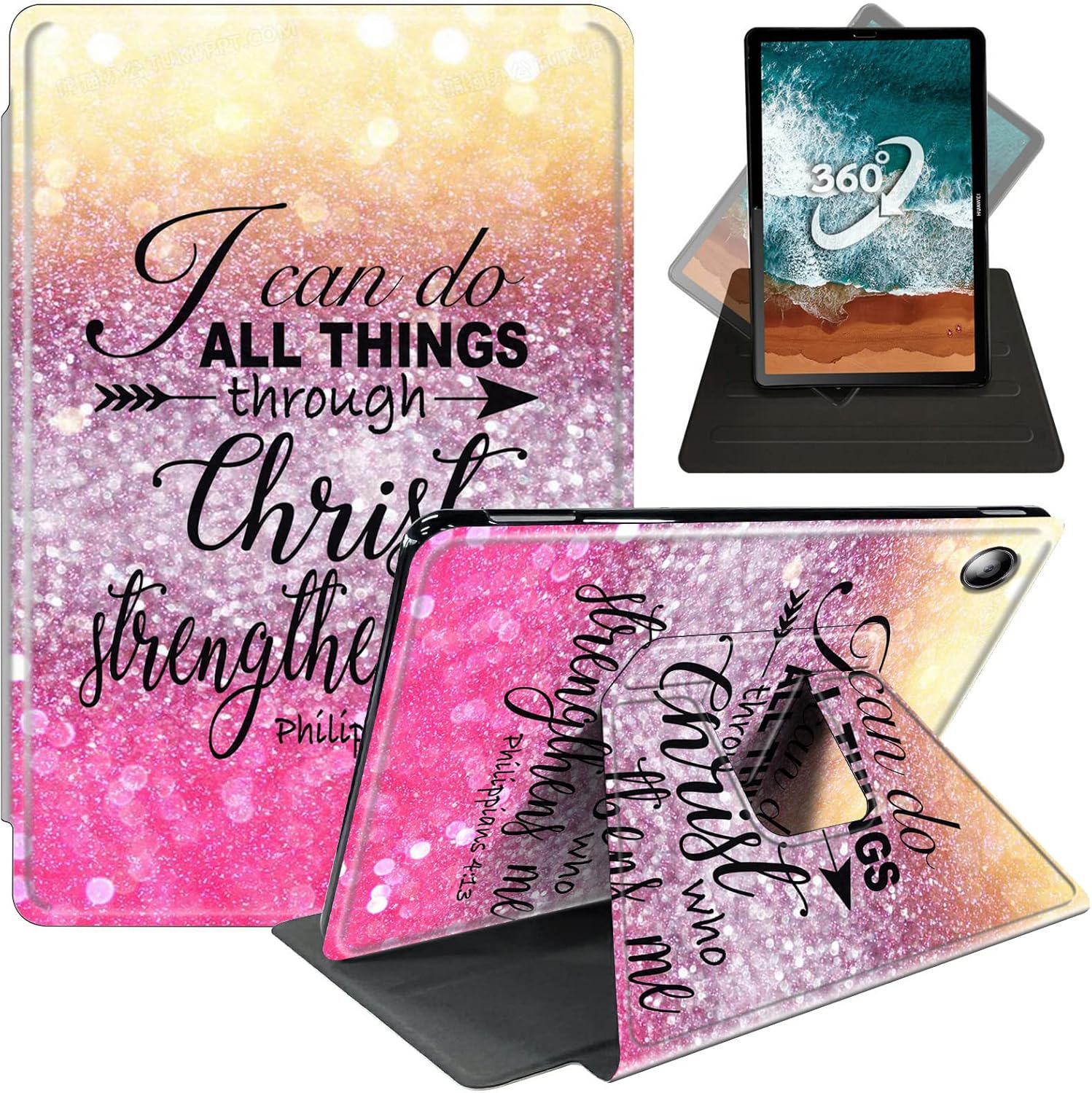 Case for Kindle Fire HD 8 & Fire HD 8 Plus Tablet Case (2024/2022/2020,12th/10th Generation),360° Rotating Anti Slide Stand Smart Cover for Fire Hd 8" 12th/10th Gen-Dandelion Floral