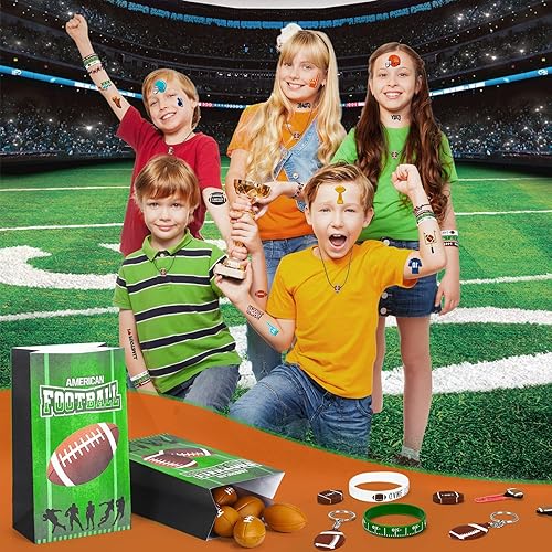 Miniatura 5 de 182 piezas de recuerdos de fiesta de fútbol incluyen bolsas de regalo de fútbol, mini pelotas de fútbol estrés, muñequera de silicona de fútbol,