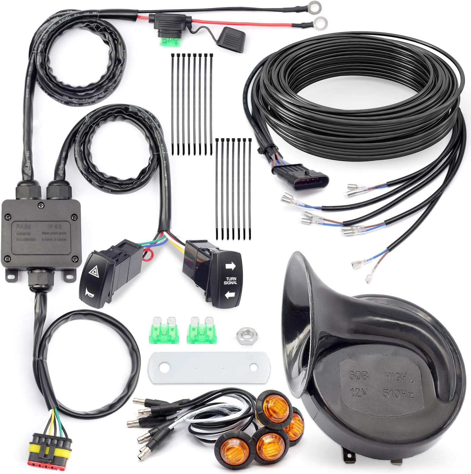 Dusledel Upgraded Prewired UTV Turn Signal Kit With Horn