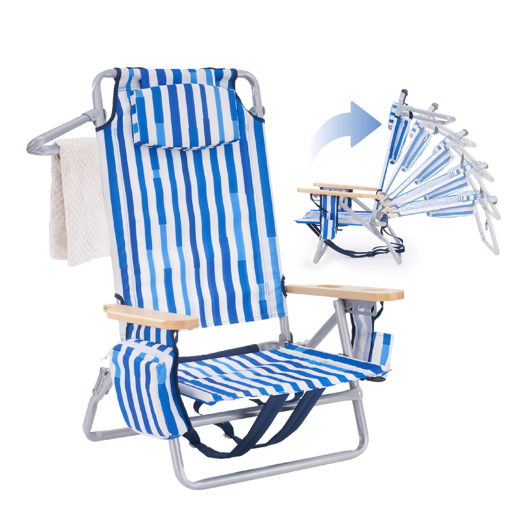 Folding Beach Low Recliner Chair Beach Low Profile Reclining Beach