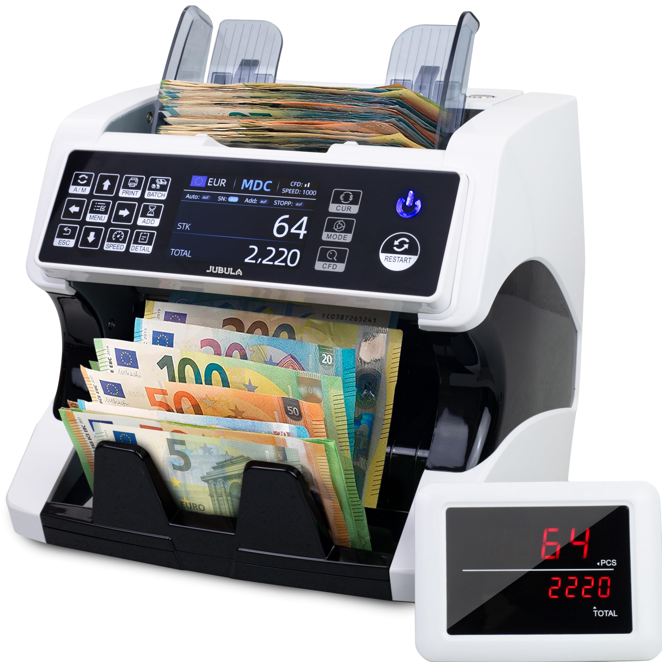 Jubula MV-500 Money Counting Machine That Value Counts Mixed banknotes | 11-Point  Counterfeit Money