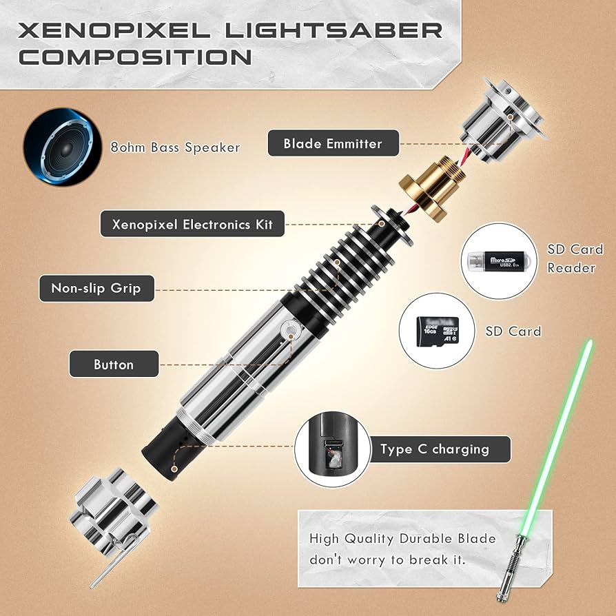 カスタムライトセーバー　ルーク　xenoPixel　xeno3.0 Amazon | DAMIENSABER アップグレード Xenopixel 3.0 モーション