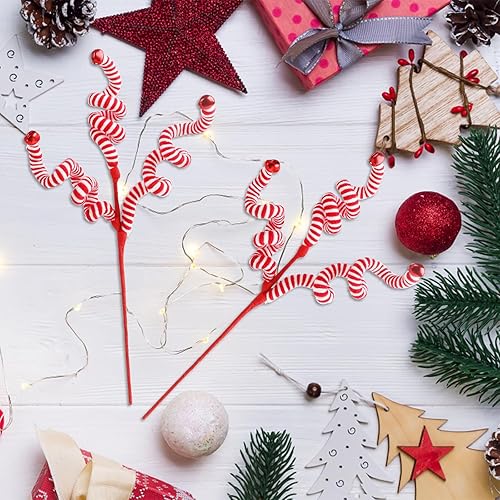 Miniatura 3 de CCINEE 4 campanas de lana de Navidad rizadas, púas de dulces rojos y blancos, adornos para árbol de Navidad, forma de campana para suministros de