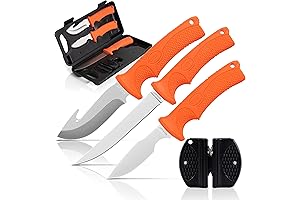 Maxam 5-Piece Fixed Blade Knife Set with 8.75" Skinning Knife