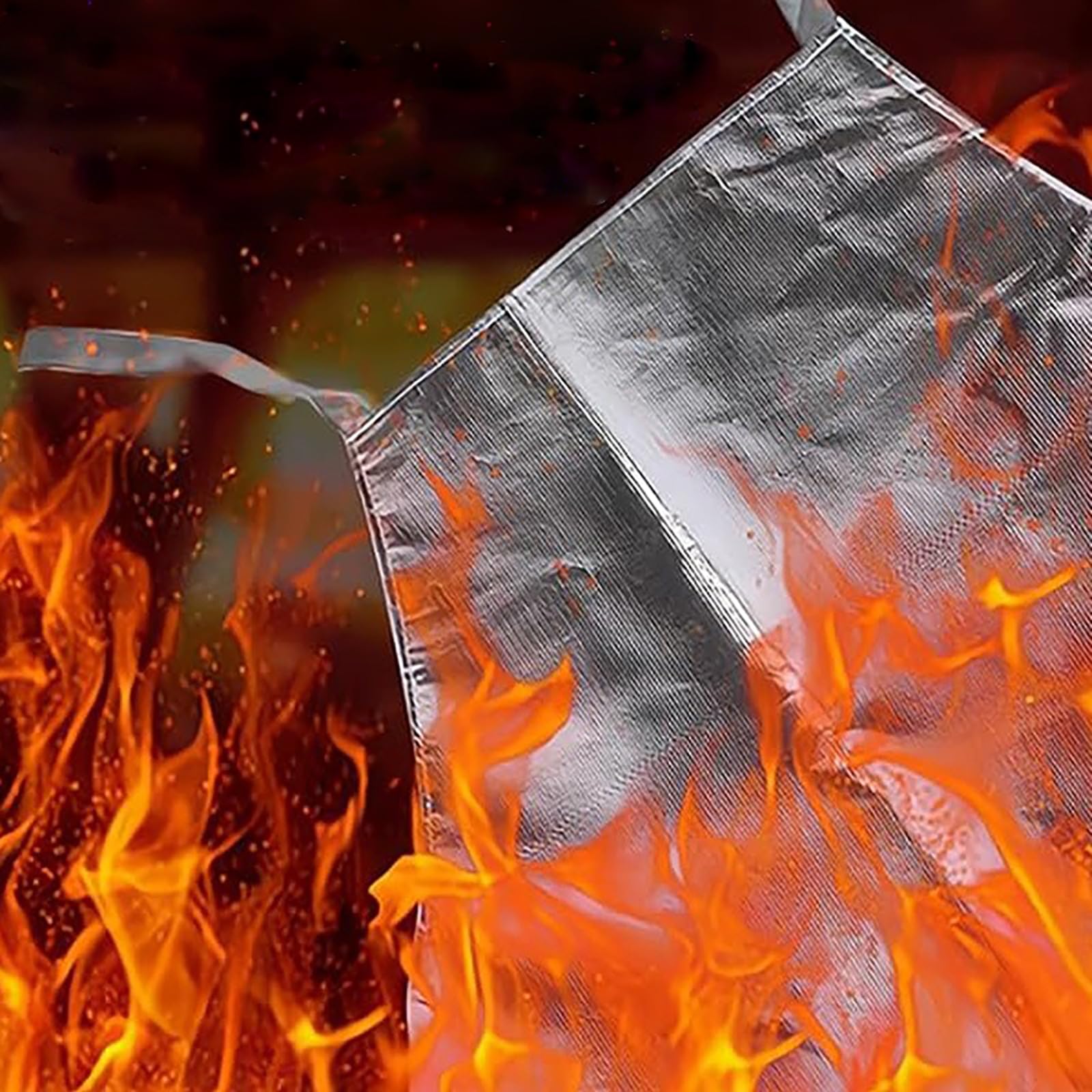 Tablier résistant à la Tablier en aluminium pour hommes, longueur réglable pour environnement de travail à haute température Protections à haute température de cuisine