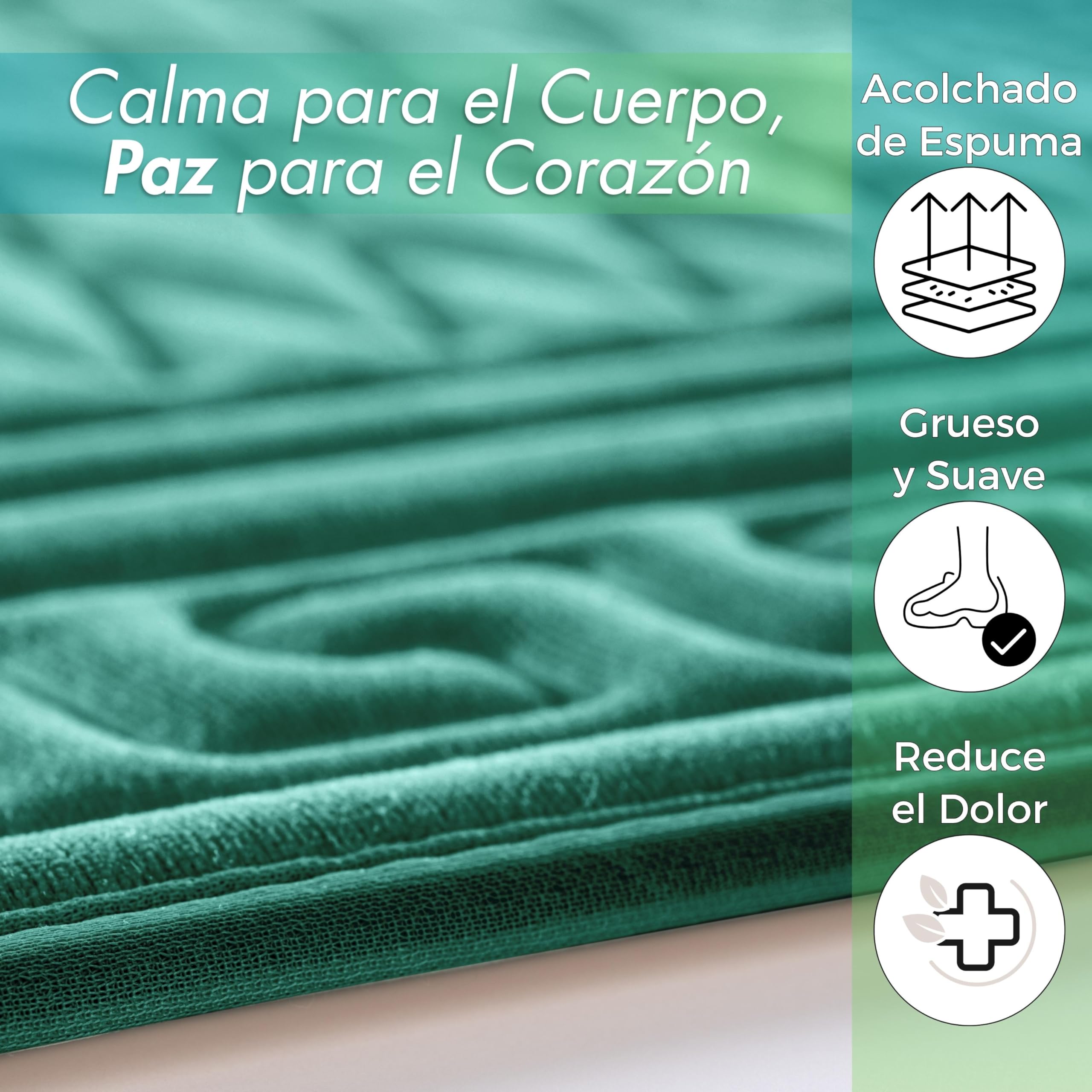 Sacred Artisans Alfombra de Rezo Islam Regalos para Musulmanes | Alfombra de Oración Musulmana Acolchada de Terciopelo Suave para Salah Ramadán Eid Hajj Viaje (Verde)