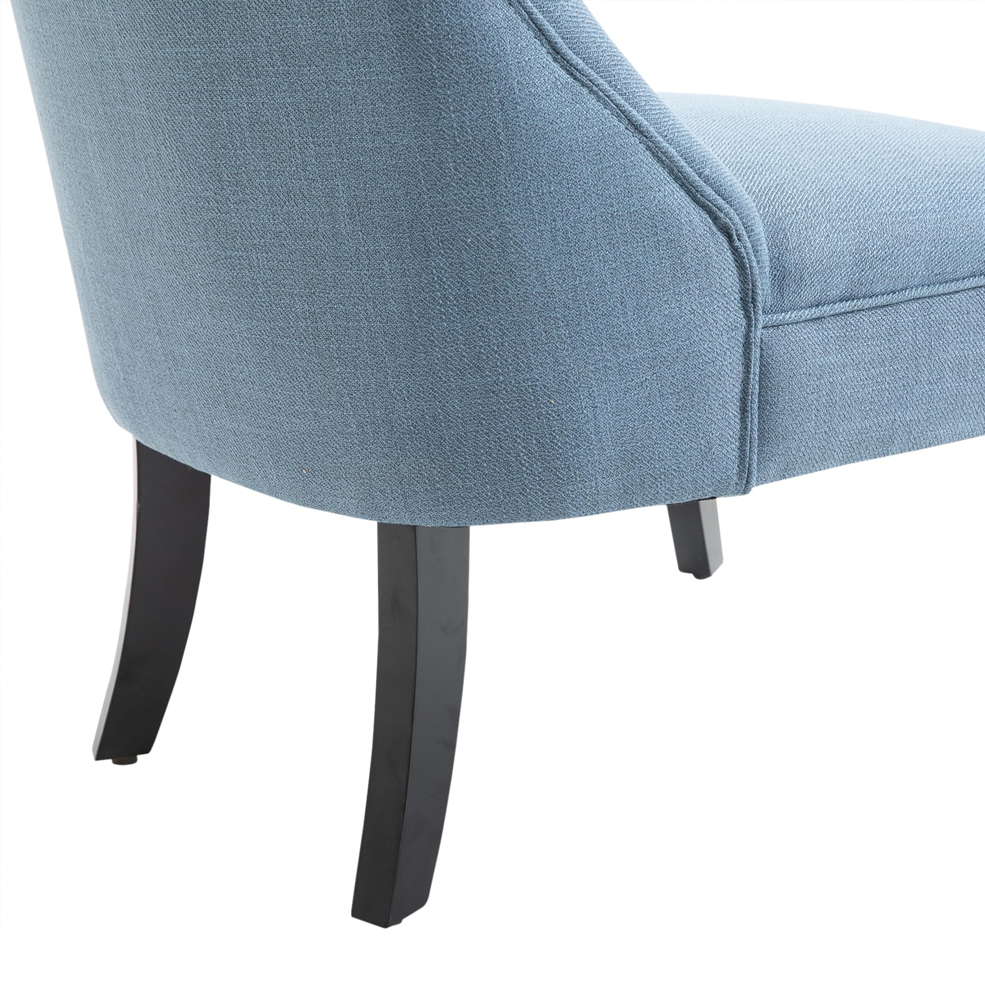 HOMCOM Poltrona per Salotto Imbottita con Cuscino e Piedini Antiscivolo, Poltrona D'Arredo in Tessuto Effetto Lino e Legno, 52.5x69x77 cm, Blu
