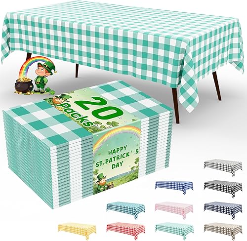 Miniatura 14 de misaya Paquete de 4 manteles desechables de búfalo, mantel de plástico impermeable de 54 x 108 pulgadas, manteles rectangulares a cuadros azules y