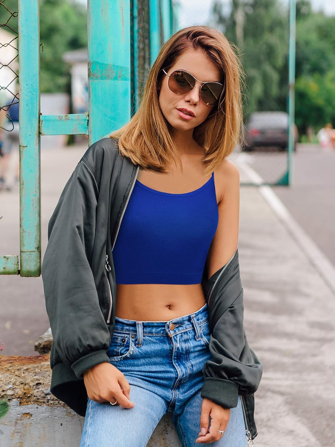 SATINIOR 6 Pack Women Crop Tops Cropped Tank Top Bundle Sleeveless Spaghetti Strap for Sports Yoga - Image 6