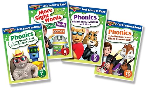 Miniatura 5 de Lets Learn to Read 10 DVD Collection by Rock N Learn 170 sight words covers all phonics rules vowels consonants blends digraphs practice sections to