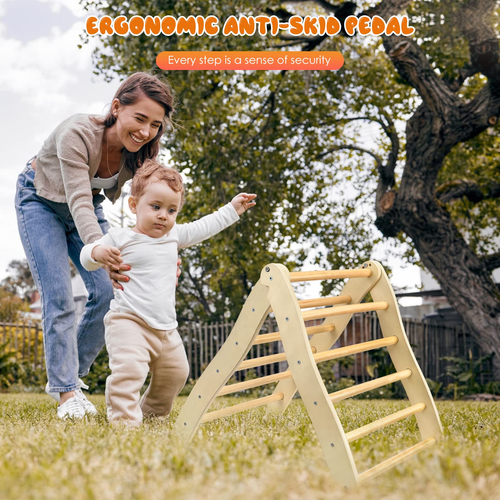 Triángulo de Escalada para niños Peso de rodamiento 60 kg Triángulo de Escalada Parque Infantil Infantil Triangular de Escalada Regulable en Altura montado y abatible