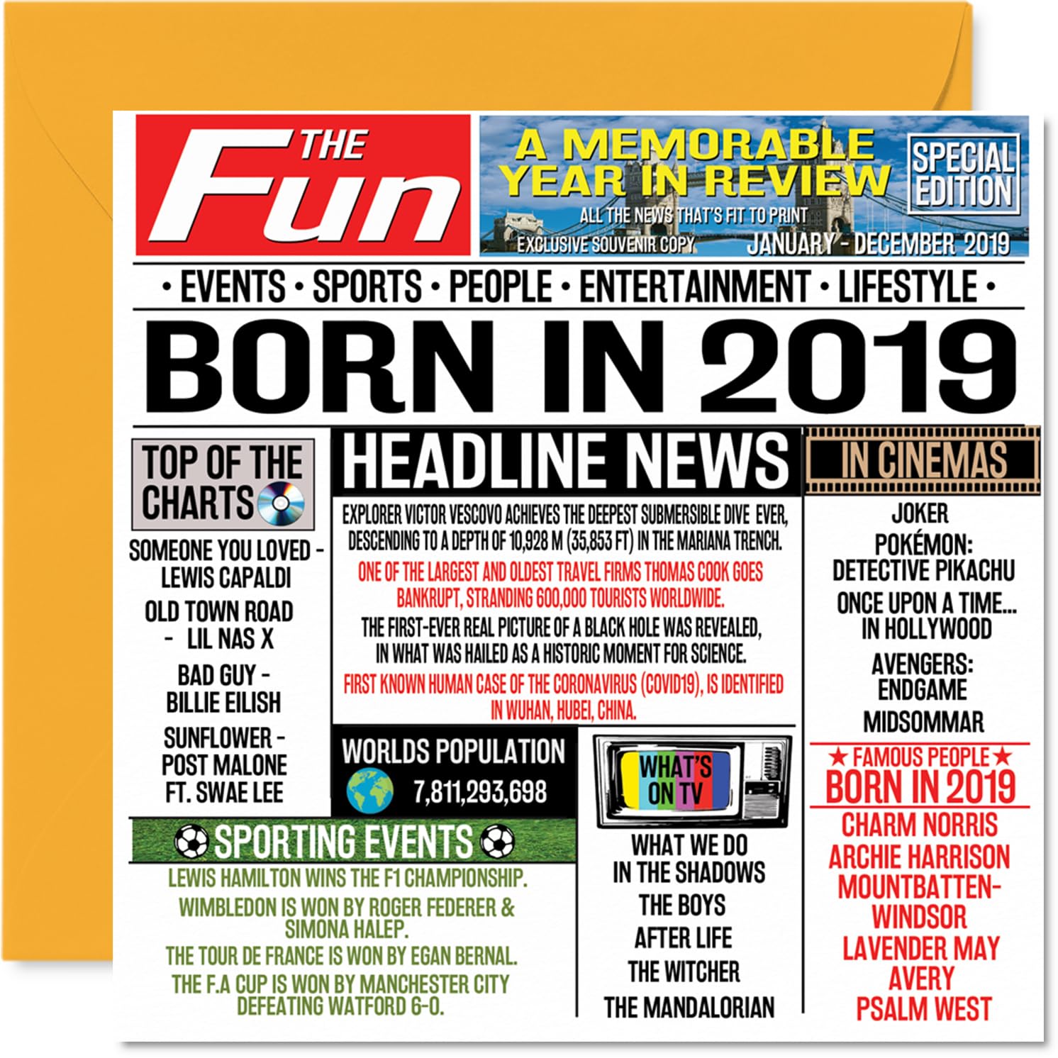 19th Birthday Cards for Men Women - Born In 2007 Newspaper - Happy 19 Birthday Card for Son Daughter Cousin Vintage Retro Back In 2007, 145mm Bday Greeting Cards — view 87