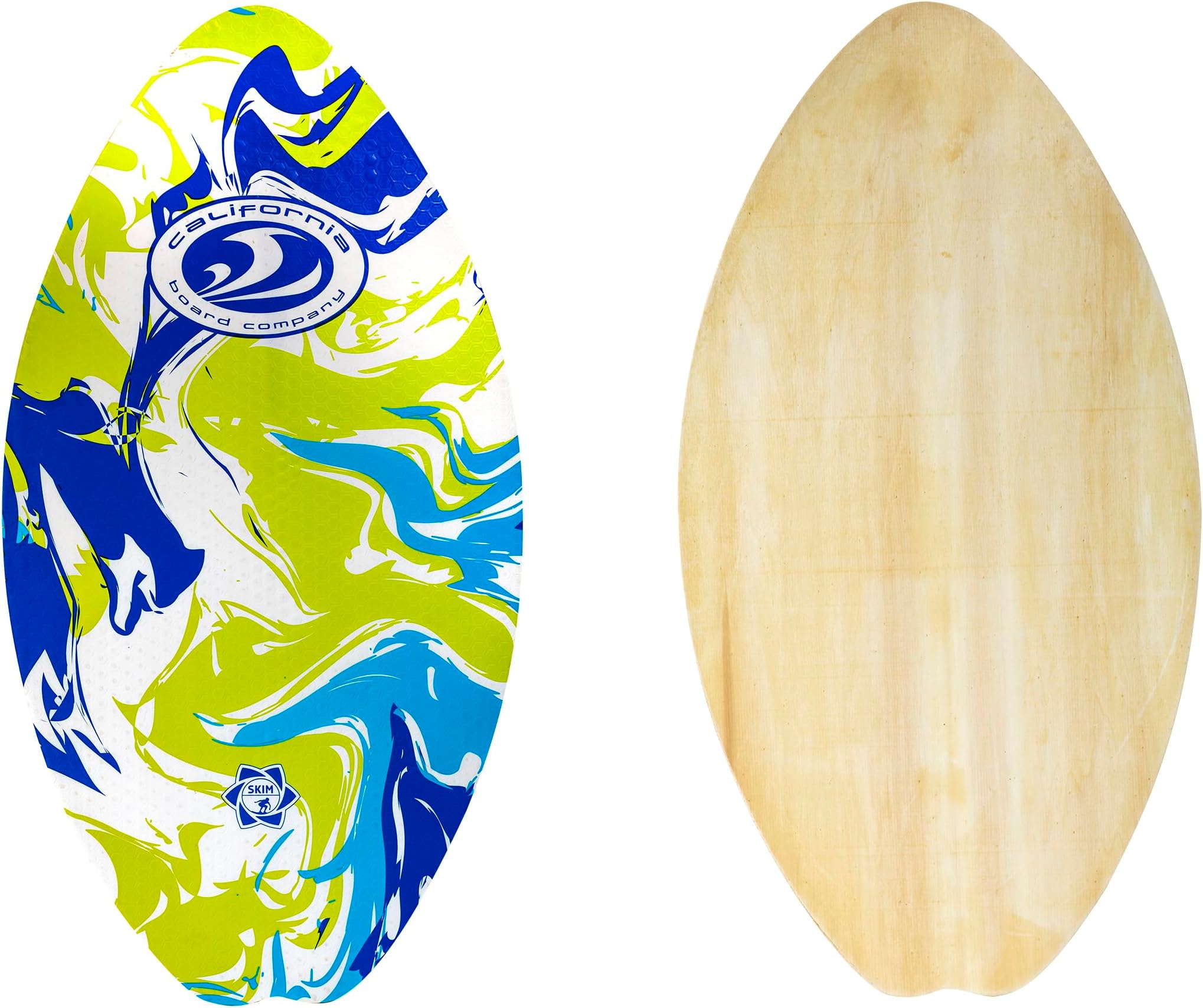 CBC Foot Grabber 36-inch Skimboard with Colored Graphic EVA Grip Pad/Wooden Skim Board with Traction Deck for Kids, Beginners, and Adults All Ages