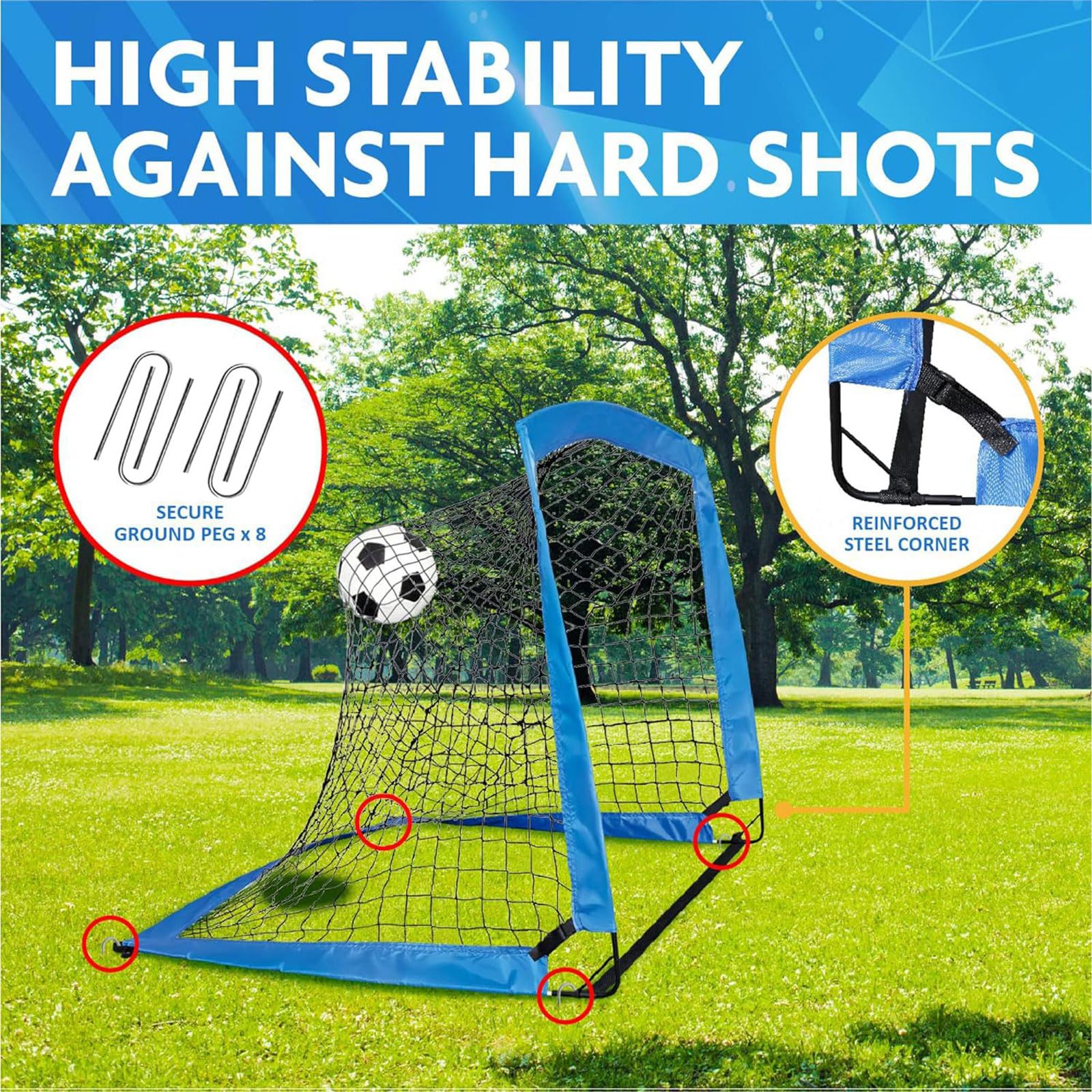 Juego de porterías de entrenamiento de fútbol plegable que incluye bolsa de transporte portátil y accesorios para adultos mejores jugadores de fútbol juveniles