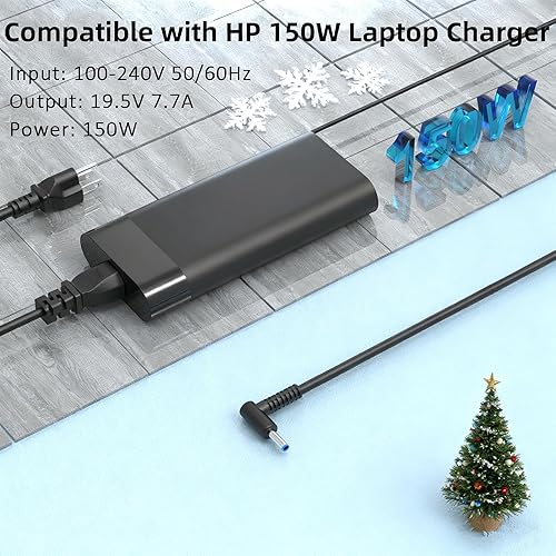 Miniatura 3 de Cargador para portátil de 150 W CA compatible con HP ZBook Studio 15 16 17 G5-G8, ZBook 15 16 17 G5-G9, OMEN 15 17 Fury 15 17 Pavilion Gaming 15 17,