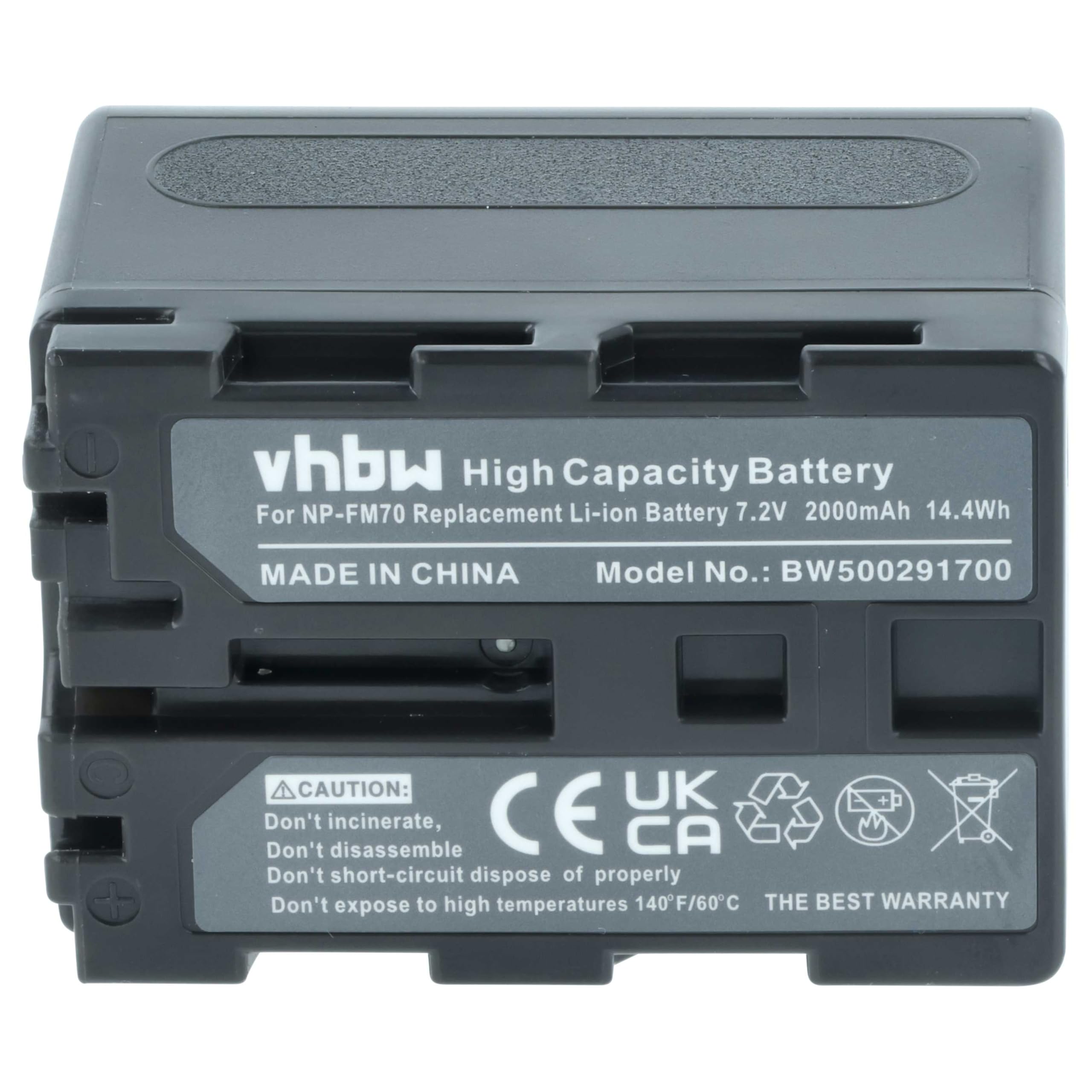 vhbw 3x batteria sostituisce Sony NP-FM30, NP-FM50, NP-FM70, NP-FM90, NP-FM91, NP-QM51 per videocamera camcorder (2000mAh, 7,2V, Li-Ion)