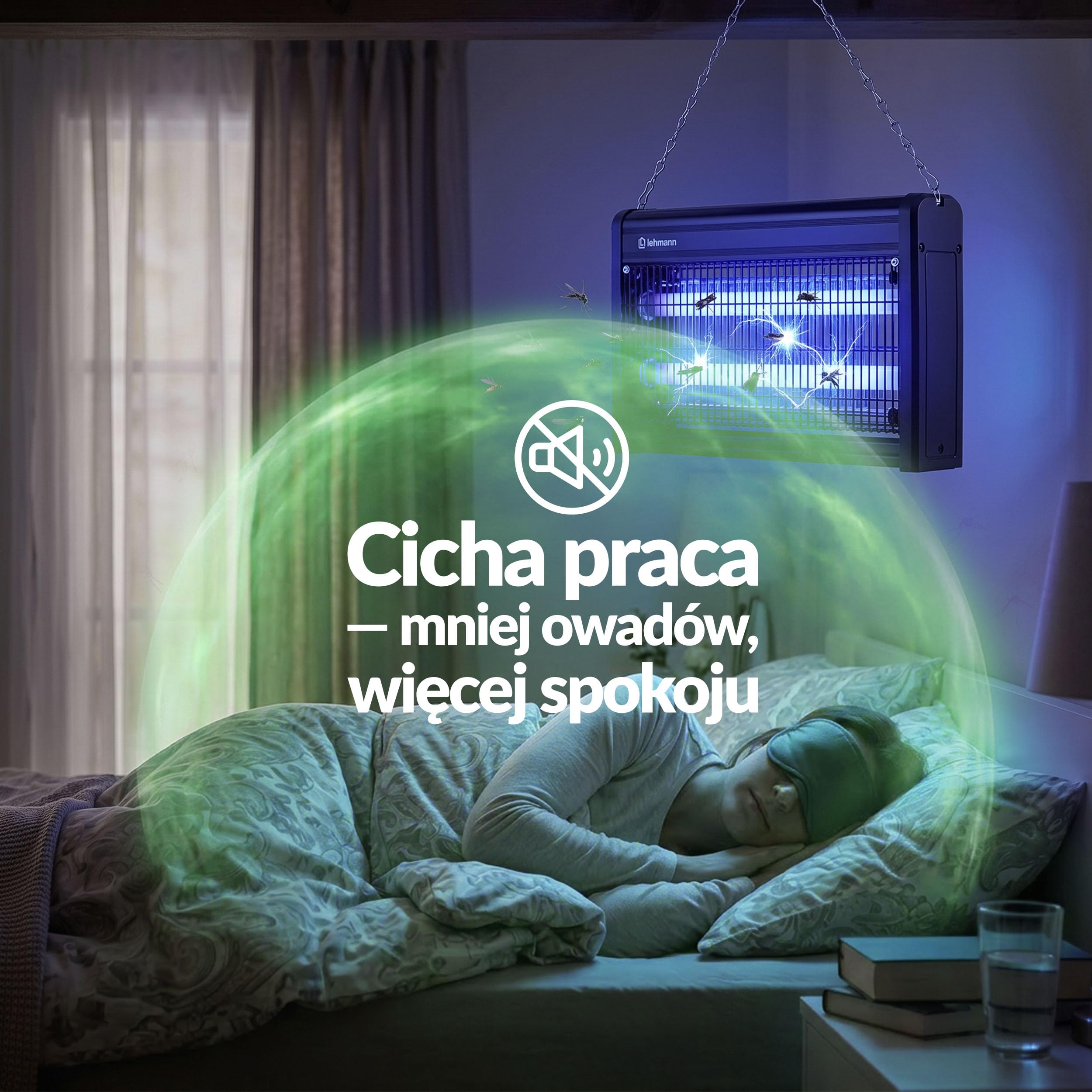 LEHMANN Elektryczna pułapka na owady 40 W, lampa na owady z funkcją zdalnego sterowania, przeciw komarom, muchom, owadom, do 12000 h, elektryczna pułapka na muchy do powierzchni do 400 m²