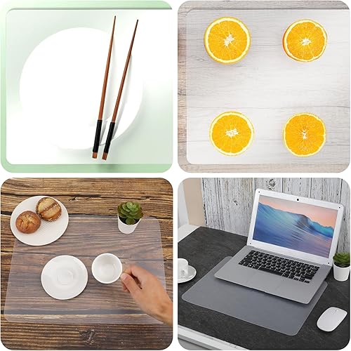 Miniatura 7 de 4 manteles individuales de plástico transparente de 15.7 x 11.8 pulgadas, mate transparente, resistentes al calor, lavables, manteles individuales